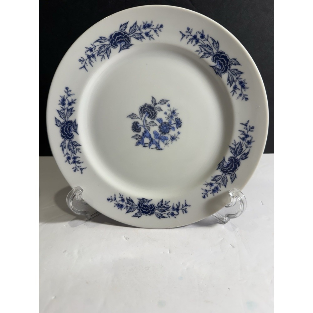 Lennold Blue Meissen Japan 7.5" Salad Plate Vintage Blue Floral 1478